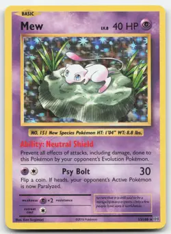Mew 53 Near Mint 108 Evolutions Holo Pokemon Card TCG - Image 1