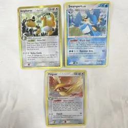DAMAGED Pokemon card holo lot Ampharos Delta Species, Swampert & Pidgeot DAMAGED - Image 1