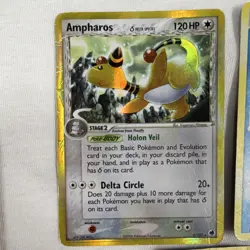 DAMAGED Pokemon card holo lot Ampharos Delta Species, Swampert & Pidgeot DAMAGED - Image 2