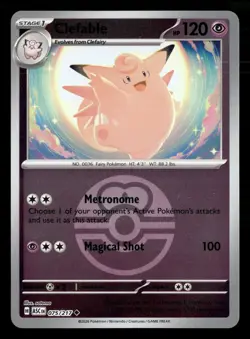 Clefable (Love Ball) 075/217 Holo Ascended Heroes Pokemon Reverse Holo LP - Image 1