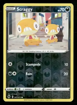 Scraggy 041/073 Common Champion's Path Pokemon Reverse Holo Lightly Played - Image 1
