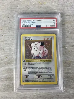 1999 Clefairy 1st Edition Holographic Shadowless (PSA 5 EX) 5/102 Pokemon Card. - Image 1
