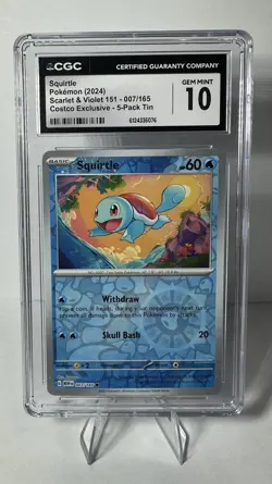 CGC 10 GEM MINT Squirtle 007/165 Costco 151 Cosmos Reverse Holo Pokemon TCG - Image 1