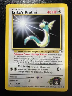 Erika's Dratini 42/132 Gym Heroes Uncommon Pokemon Card LP - Image 1