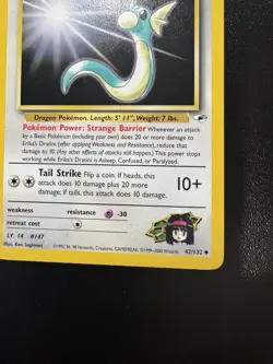 Erika's Dratini 42/132 Gym Heroes Uncommon Pokemon Card LP - Image 5