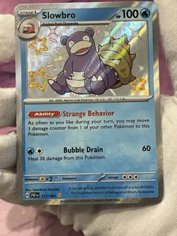 Pokemon TCG Slowbro 117/091 Paldean Fates Holo Baby Shiny Rare NM - Image 3