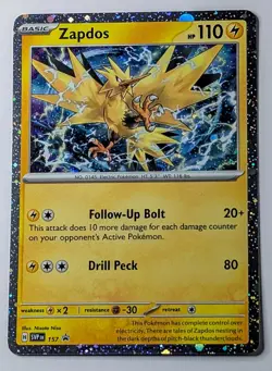 Zapdos SVP 157 Cosmos Holo Black Star Promo Pokemon NM - Image 1