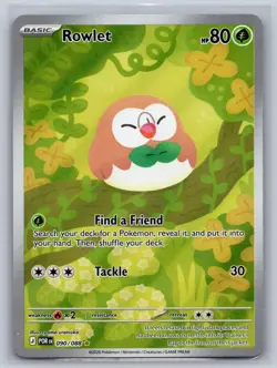 Rowlet 090/088 Holo Illustration Rare Perfect Order Pokemon Near Mint - Image 1