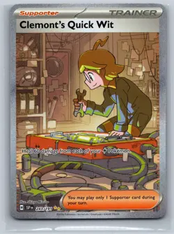 Clemont's Quick Wit 243/191 Surging Sparks Pokemon Holo NM - Image 1