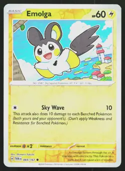EMOLGA 069/167 COMMON TWILIGHT MASQUERADE POKEMON REVERSE HOLO NM - Image 1
