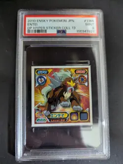 2010 ENSKY POKEMON JAPANESE #1166 ENTI DP HYPER STICKER COLL 13 PSA9 - Image 1