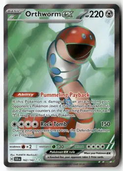 Orthworm ex 162/142 Ultra Rare Stellar Crown Pokemon Near Mint - Image 1