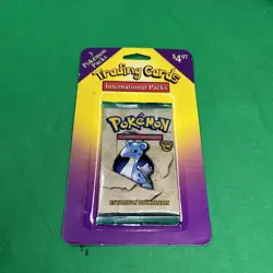 1999 Pokemon Wizards of the Coast Fossil Booster Pack Lapras Sealed -Portuguese - Image 1