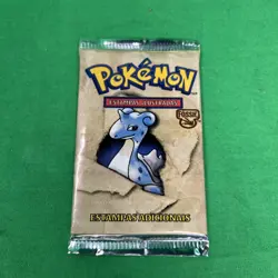 1999 Pokemon Wizards of the Coast Fossil Booster Pack Lapras Sealed -Portuguese - Image 4