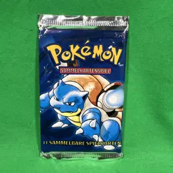 POKEMON BASE SET BOOSTER PACK BLASTOISE ART SEALED. WIZARDS OF THE COAST -German - Image 1