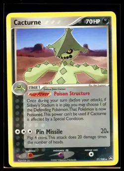 2007 EX - Power Keepers Cacturne Non Holo #27 Pokemon Card - Image 1