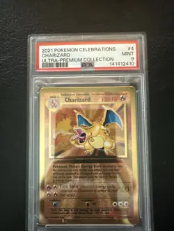 2021 CHARIZARD #4 POKEMON Ultra Premium Collection Celebrations METAL CARD PSA 9 - Image 1