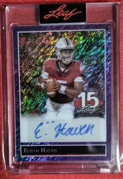 Elijah Haven Leaf 15th Anniversary 1 of 1 Purple Flash Auto - Image 1
