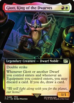 MTG Giott, King of the Dwarves NM (Extended Art Foil) (FIN) 488 - Image 1