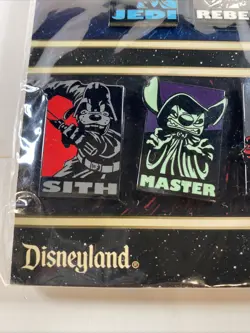 Disney Star Wars Heroes Vs. Villains 2013 Booster Pin Set Of 7 Has Guard! - Image 3
