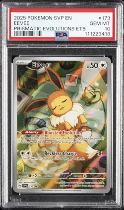 2025 POKEMON SVP EN-SV BLACK STAR PROMO #173 EEVEE PSA 10 - Image 1