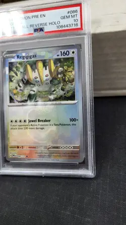 2025 REGIGIGAS MASTER BALL REVERSE HOLO PRISMATIC EVOLUTIONS POKEMON PSA 10 #086 - Image 3