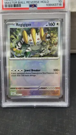 2025 REGIGIGAS MASTER BALL REVERSE HOLO PRISMATIC EVOLUTIONS POKEMON PSA 10 #086 - Image 5