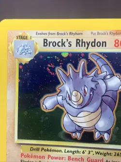 Pokemon TCG Brock's Rhydon 2/132 Gym Heroes Holo Rare WOTC VTG 2000 LP Swirl - Image 2