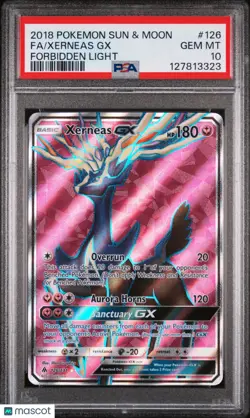 2018 Pokemon Sun & Moon Forbidden Light Xerneas GX Fa PSA 10 126/131 - Image 1