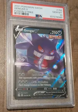 PSA 10 GENGAR V 156/264 POKEMON TCG Fusion Strike GRADED GEM MINT CARD - Image 4