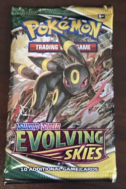Pokemon TCG Evolving Skies Booster Pack 10 Cards English Umbreon 1 Pack - Image 1