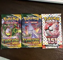 Pokemon TCG Booster Pack Lot 3: 2x Evolving Skies + 1x Scarlet & Violet 151 - Image 1