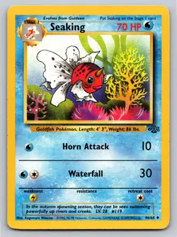 Seaking 46/64 Uncommon Unlimited Edition Jungle Pokemon Card 1999 WOTC - Image 1