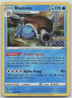 Blastoise 017/078 Holo Rare Pokemon GO Pokemon Moderately Played - Image 1