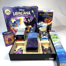 Disney Lorcana Bundle Moana Play Mat, 400+ Cards, Hunny Wizard Deck Box + More - Image 1
