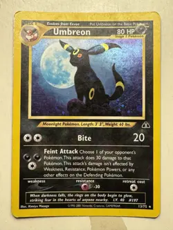Pokemon TCG Umbreon 13/75 Neo Discovery Holo Rare Card Moderately Played - Image 1