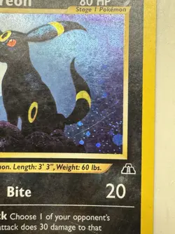 Pokemon TCG Umbreon 13/75 Neo Discovery Holo Rare Card Moderately Played - Image 3