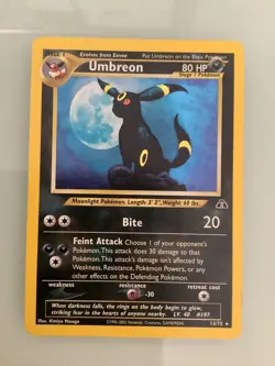 Pokemon Umbreon Neo Discovery Rare Holo TCG Card 13/75 LP - Image 1