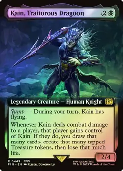 MTG Kain, Traitorous Dragoon NM (Extended Art Foil) (FIN) 449 - Image 1