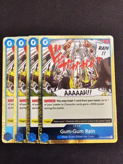 4x OP02-068 Gum Gum Rain Event R Playset - One Piece Card Game - Paramount War - Image 1