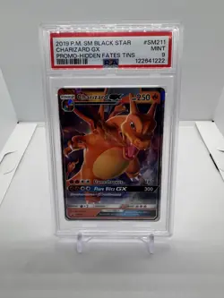 Pokemon TCG Charizard GX Black Star Promo #SM211 Hidden Fates Tins PSA 9 Mint - Image 1