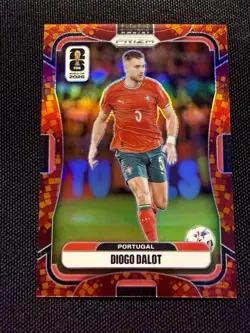 2026 Panini Prizm FIFA World Cup Diogo Dalot Maple Leaf Orange /86 SP Portugal - Image 1