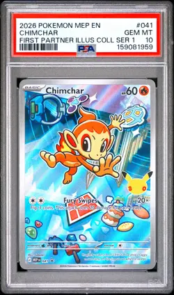 2026 POKEMON MEP EN-ME BLACK STAR PROMO #041 CHIMCHAR PSA 10 - Image 1