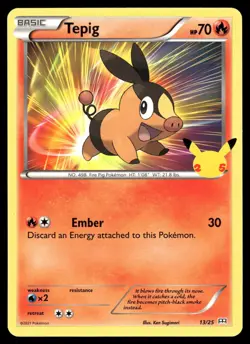 Tepig 013/025 Promo McDonald's 25th Anniversary Promos Pokemon NM - Image 1