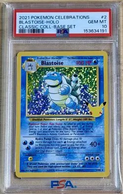 2021 Pokemon Blastoise Celebrations Classic Collection Holo 2/102 PSA 10 GEM 💎 - Image 1