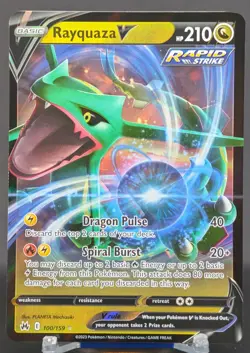 Pokemon Rayquaza V #100/159 English Crown Zenith Ultra Rare - Image 1