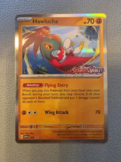 Pokemon TCG Hawlucha SVP007 Black Star Promo Scarlet & Violet Pre Release NM - Image 1