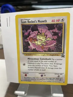 Pokemon TCG Team Rockets Meowth Black Star Promo #52 2000 Unplayed - Image 1