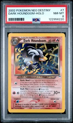 2002 POKEMON NEO DESTINY #7 DARK HOUNDOOM-HOLO PSA 8 - Image 1
