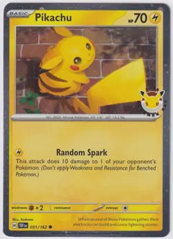 Pikachu 051/162 Pokemon Day 2026 Stamped Promo Pokemon English Cosmo Holo - Image 1